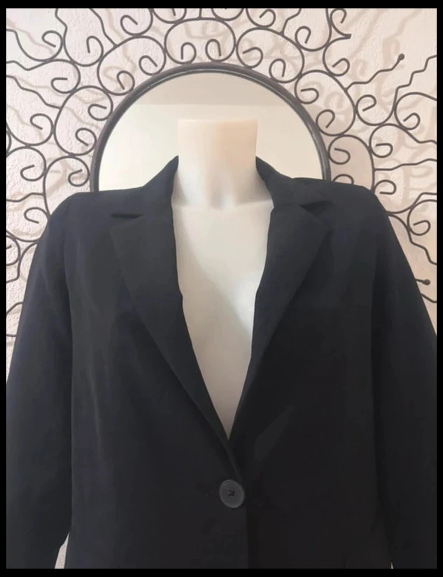 Blazer Pull & Bear Preto Clássico Chique - Tamanho S – photo 4